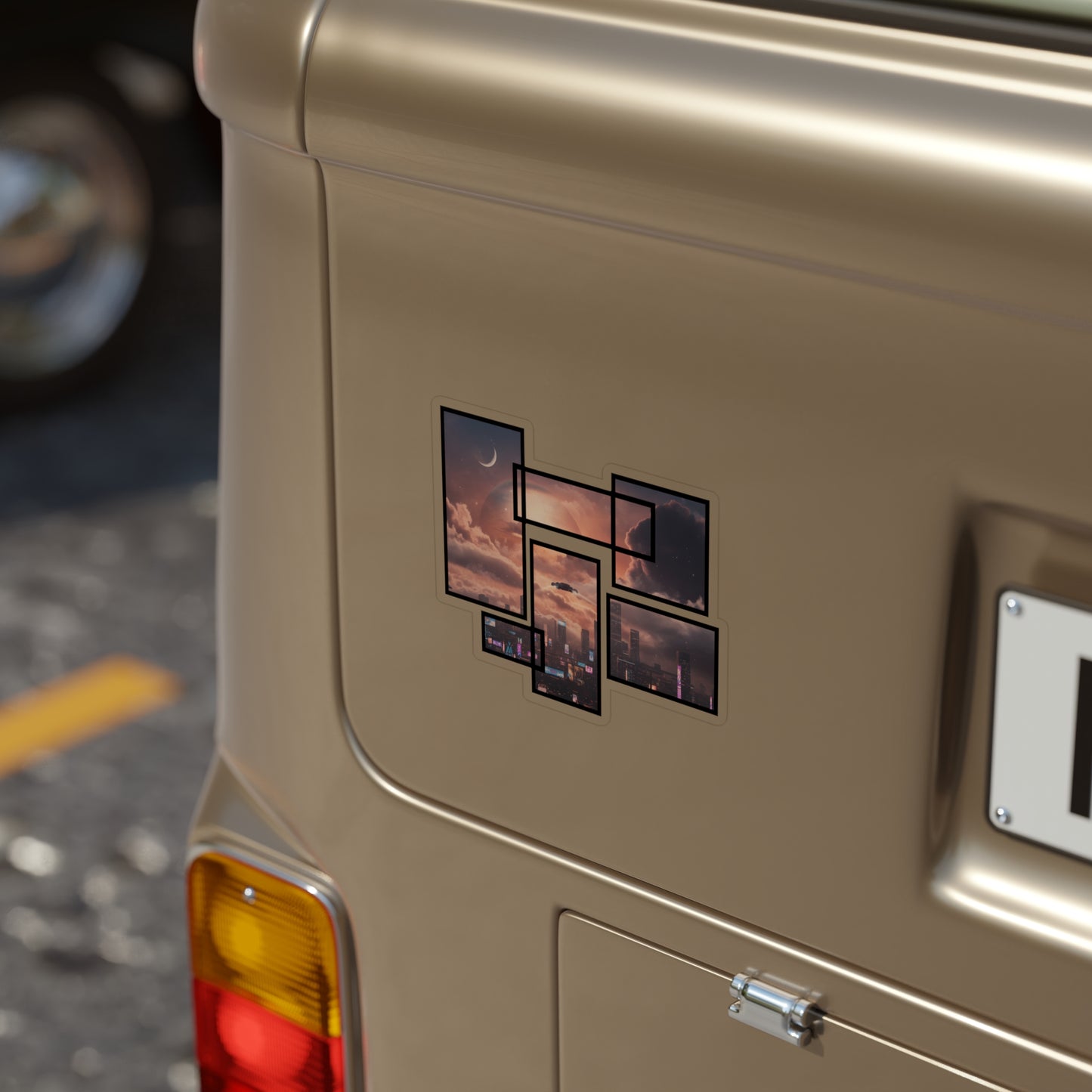 Sci-Fi City Transparent Sticker