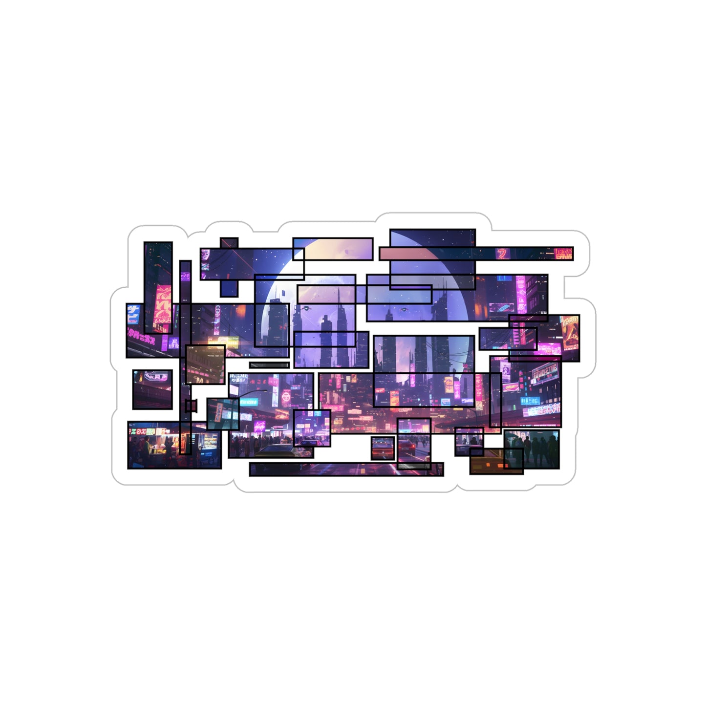 Neon Cyberpunk City Sticker