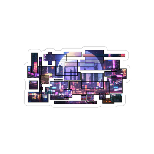 Neon Cyberpunk City Sticker