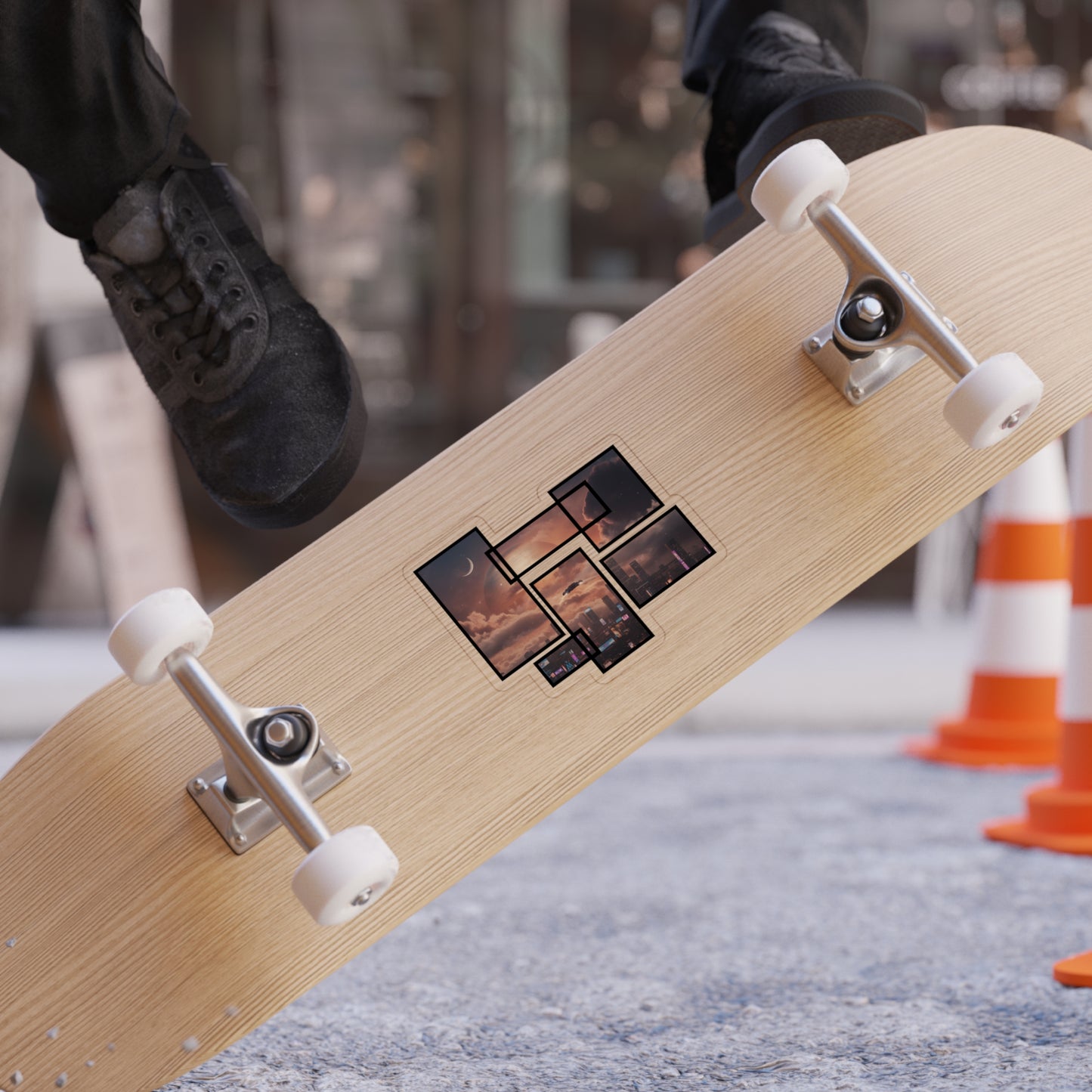 Sci-Fi City Transparent Sticker